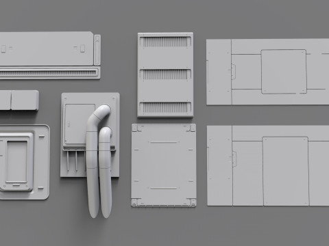 Sci fi trim sheets 7 Modelo 3D