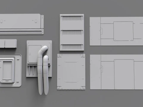 Sci fi trim sheets 7 3D Model