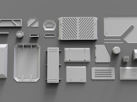 Sci fi trim sheets 7 Modelo 3D