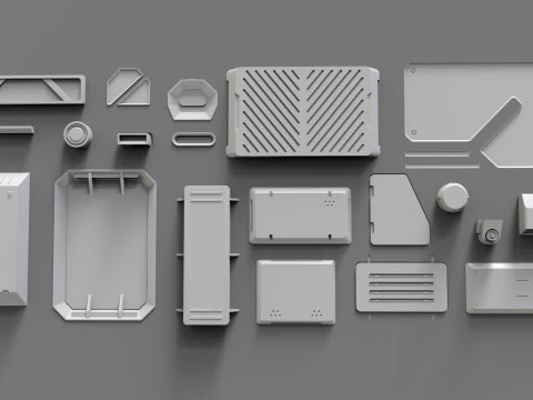 Sci fi trim sheets 7 3D Model