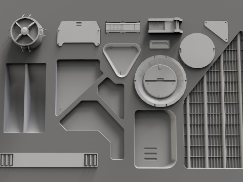 Sci fi trim sheets 7 Modelo 3D