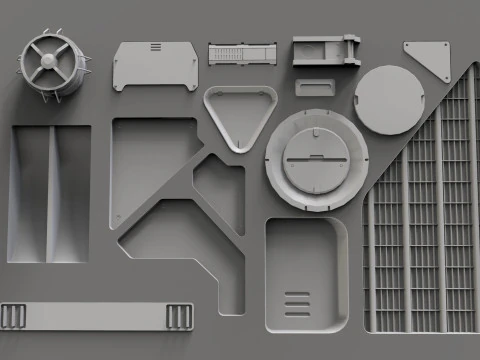 Sci fi trim sheets 7 3D Model