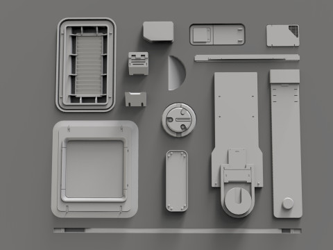 Sci fi trim sheets 7 Modelo 3D