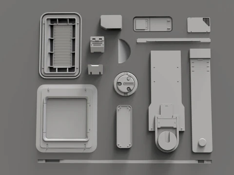 Sci fi trim sheets 7 3D Model