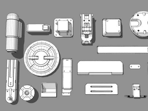 Sci fi trim sheets 7 3D Model