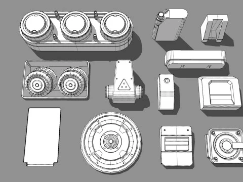 Sci fi trim sheets 7 3D Model