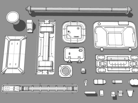 Sci fi trim sheets 7 3D Model