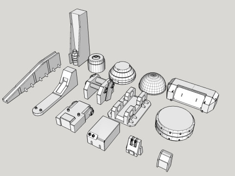 Sci fi trim sheets 7 Modelo 3D