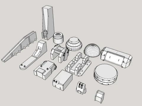 Sci fi trim sheets 7 3D Model
