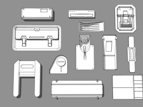 Sci fi trim sheets 7 Modelo 3D