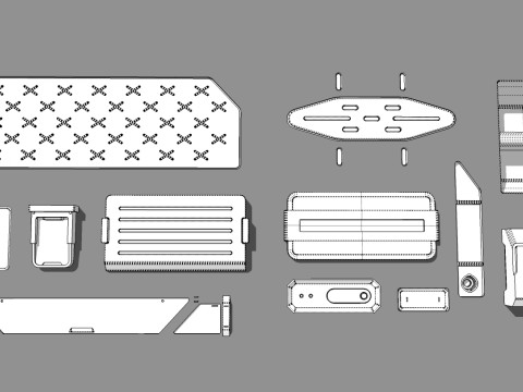Sci fi trim sheets 7 Modelo 3D