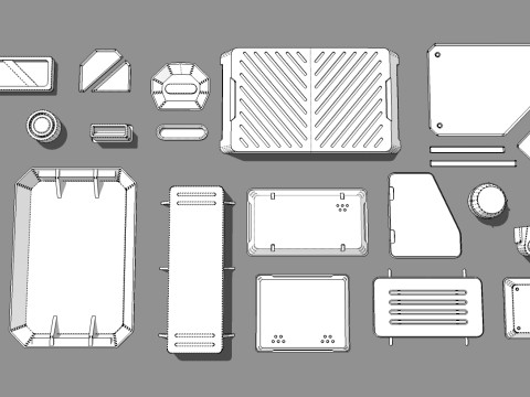 Sci fi trim sheets 7 Modelo 3D