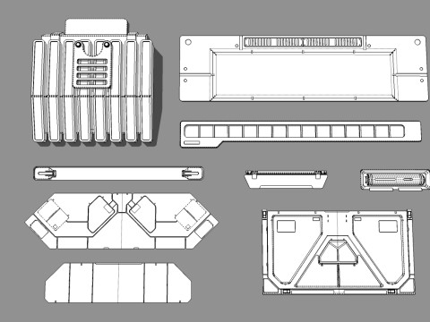 Sci fi trim sheets 7 Modelo 3D