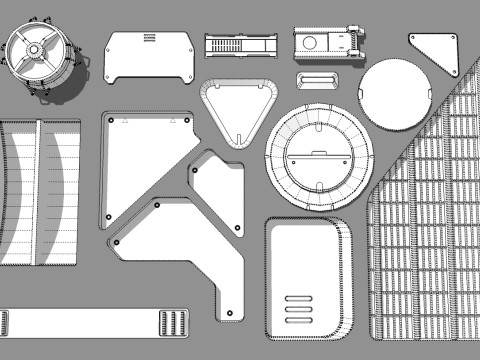 Sci fi trim sheets 7 Modelo 3D
