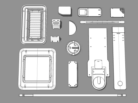 Sci fi trim sheets 7 3D Model