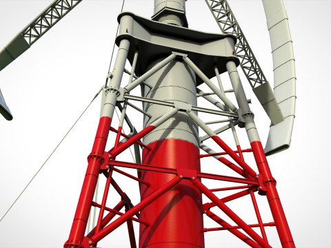 Научно-фантастическая ветряная турбина 9 3D Модель