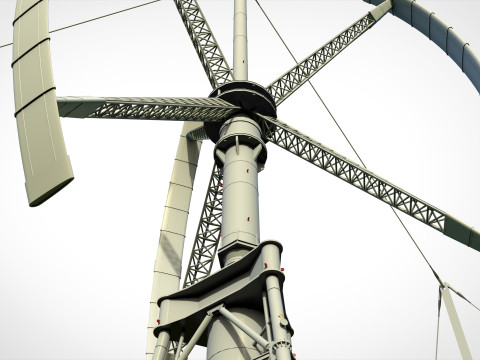 Научно-фантастическая ветряная турбина 9 3D Модель