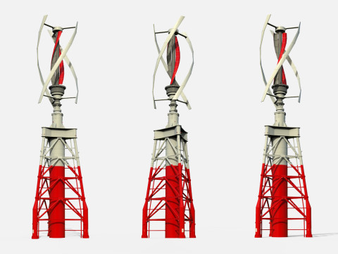 Научно-фантастическая ветряная турбина 9 3D Модель