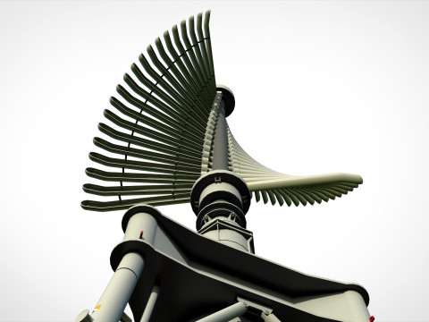 Научно-фантастическая ветряная турбина 9 3D Модель