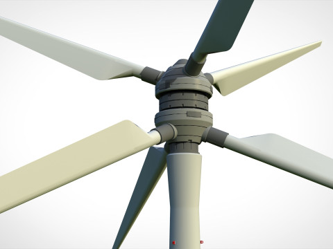 Научно-фантастическая ветряная турбина 9 3D Модель