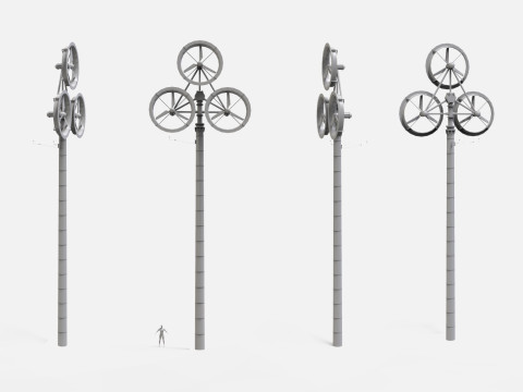 풍력 터빈 4 3D 모델