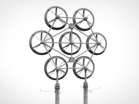 풍력 터빈 4 3D 모델