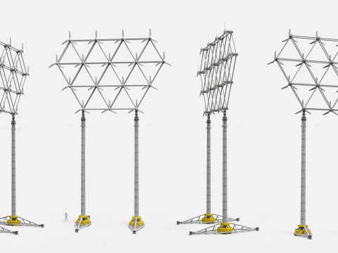 풍력 터빈 4 3D 모델
