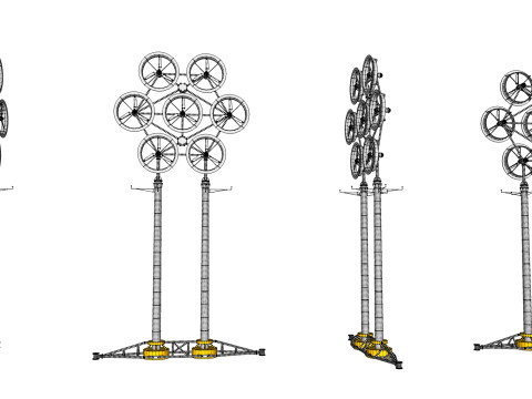 풍력 터빈 4 3D 모델