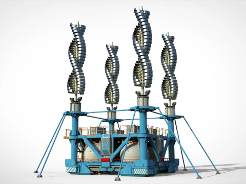 공상 과학 풍력 터빈 7 3D 모델