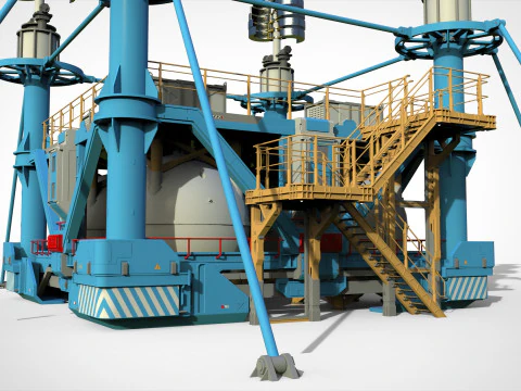 공상 과학 풍력 터빈 7 3D 모델