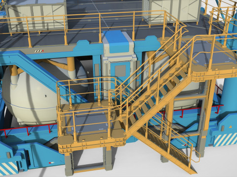 科幻风力涡轮机 7 3D 模型