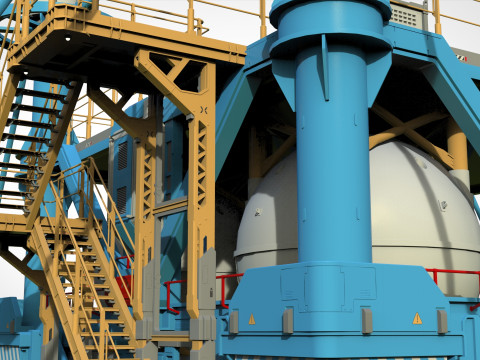 科幻风力涡轮机 7 3D 模型