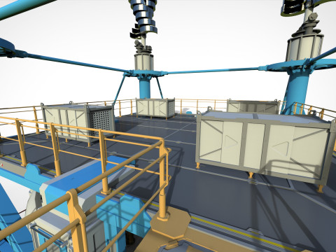 科幻风力涡轮机 7 3D 模型