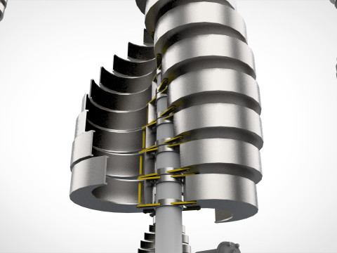 科幻风力涡轮机 7 3D 模型