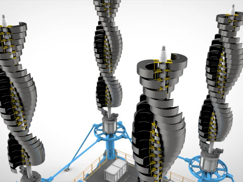 공상 과학 풍력 터빈 7 3D 모델