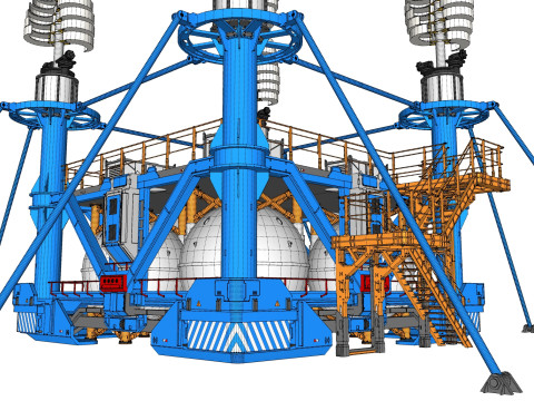 科幻风力涡轮机 7 3D 模型