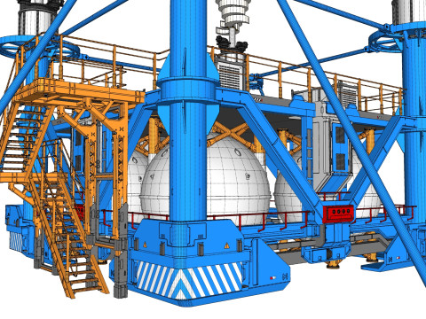 科幻风力涡轮机 7 3D 模型
