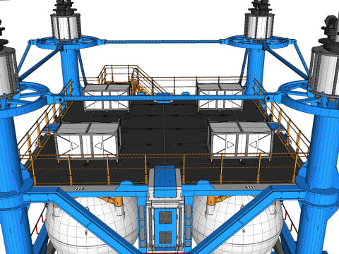 科幻风力涡轮机 7 3D 模型