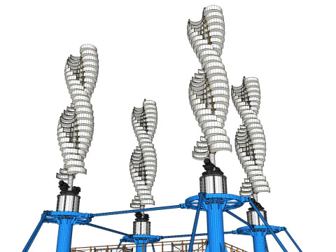 공상 과학 풍력 터빈 7 3D 모델