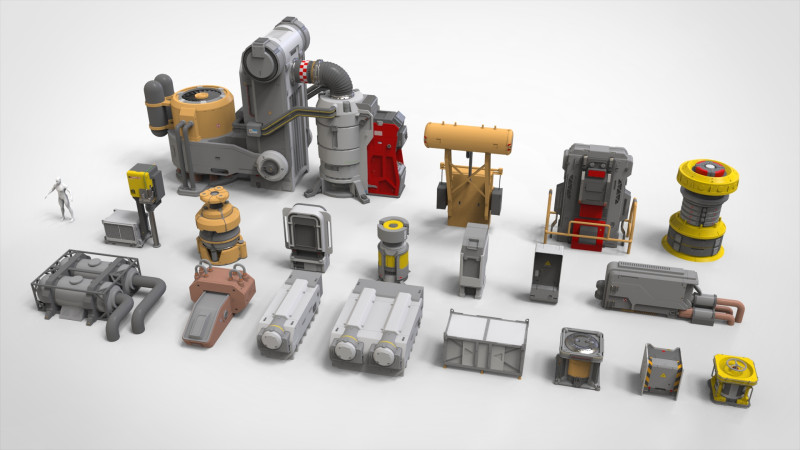 Alat peraga fiksi ilmiah 8 Model 3D .c4d .max .obj .3ds .fbx .stl .blend