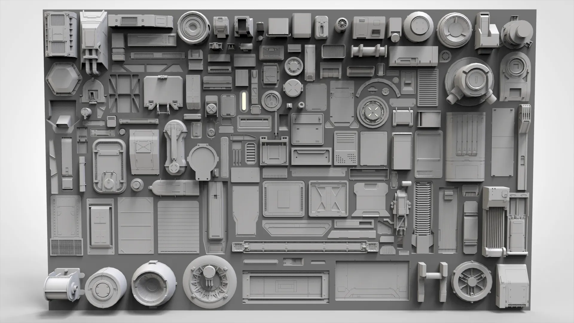 Sci fi trim sheets 9 3D Model .c4d .max .obj .3ds .fbx .stl .blend