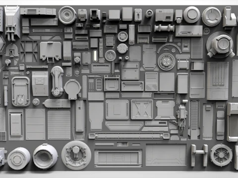 Sci fi trim sheets 9 3D Model