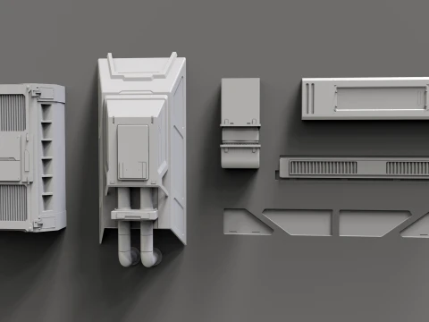 Sci fi trim sheets 9 3D Model