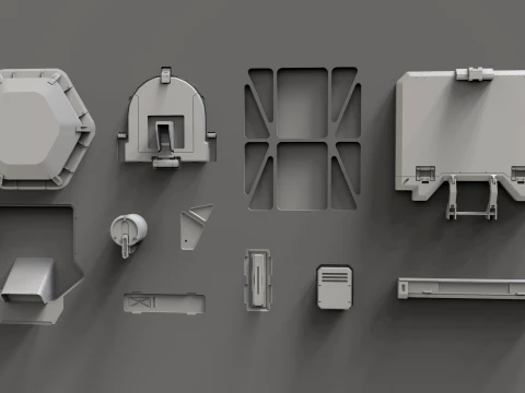 Sci fi trim sheets 9 3D Model