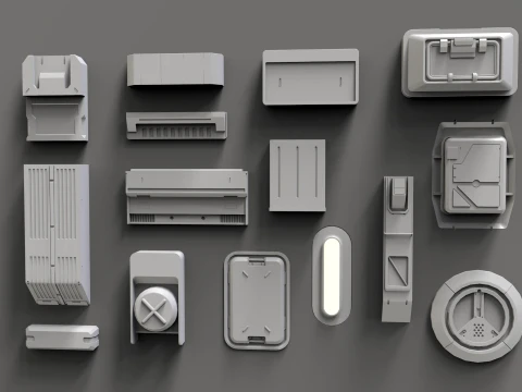 Sci fi trim sheets 9 3D Model