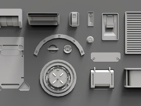 Sci fi trim sheets 9 3D Model
