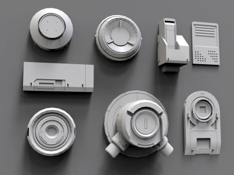 Sci fi trim sheets 9 3D Model