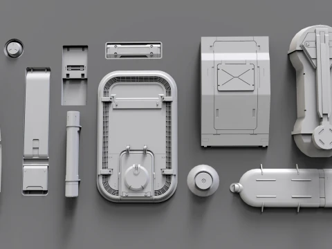 Sci fi trim sheets 9 3D Model