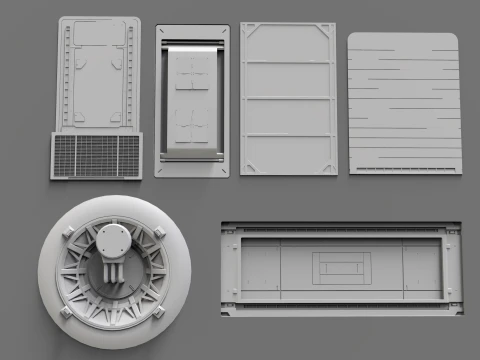 Sci fi trim sheets 9 3D Model