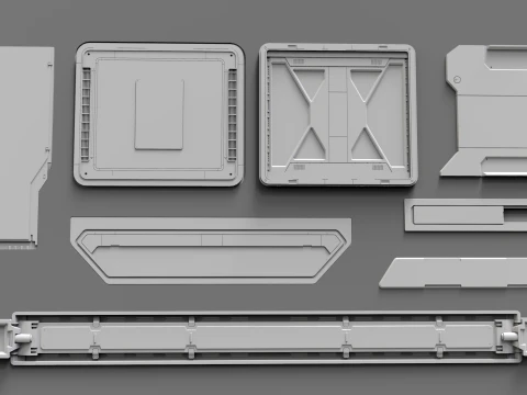 Sci fi trim sheets 9 3D Model